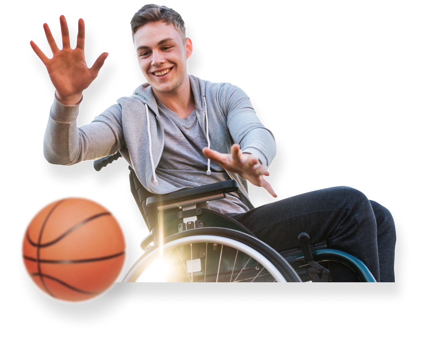 How active should children be? A boy in a wheelchair playing basketball.